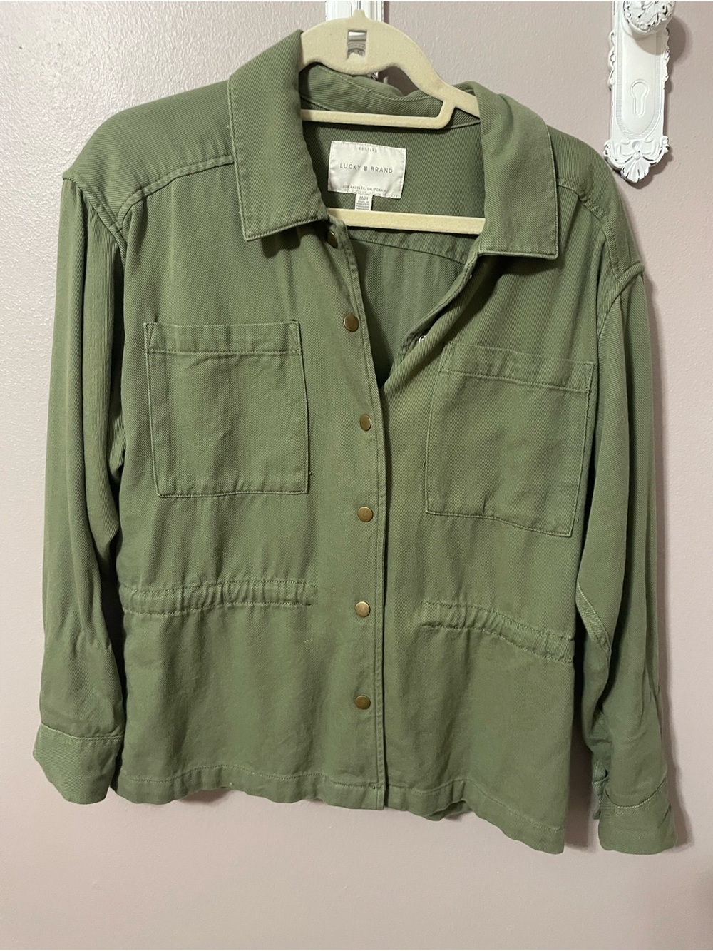 Lucky Brand Olive Utility Snap-Front Jacket